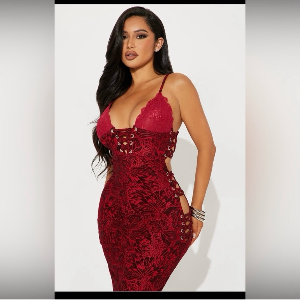 FASHIONNOVA Upnext mesh maxi dress